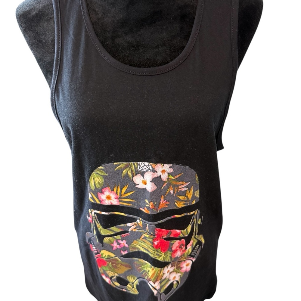 Star Wars Black Floral Stormtrooper Tank Top Disney size M
